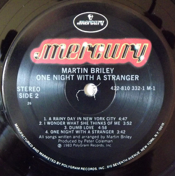 Martin Briley : One Night With A Stranger (LP,Album)