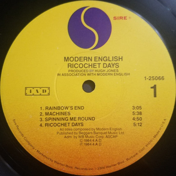 Modern English : Ricochet Days (LP,Album)