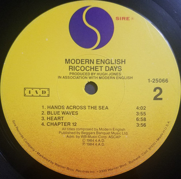 Modern English : Ricochet Days (LP,Album)