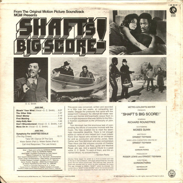 Gordon Parks : Shaft's Big Score! - The Original Motion Picture Soundtrack (LP,Album)