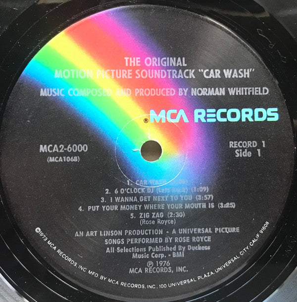 Norman Whitfield : Car Wash (Original Motion Picture Soundtrack) (LP,Album,Stereo)