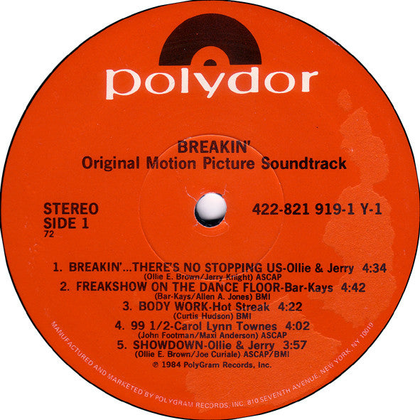 Various : Breakin' - Original Motion Picture Soundtrack (LP,Compilation)