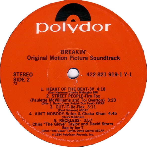 Various : Breakin' - Original Motion Picture Soundtrack (LP,Compilation)