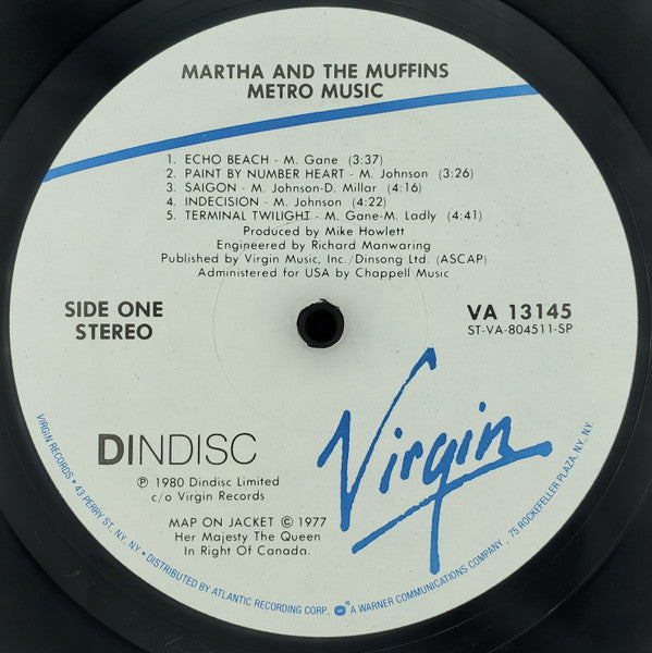 Martha And The Muffins : Metro Music (LP,Album,Stereo)
