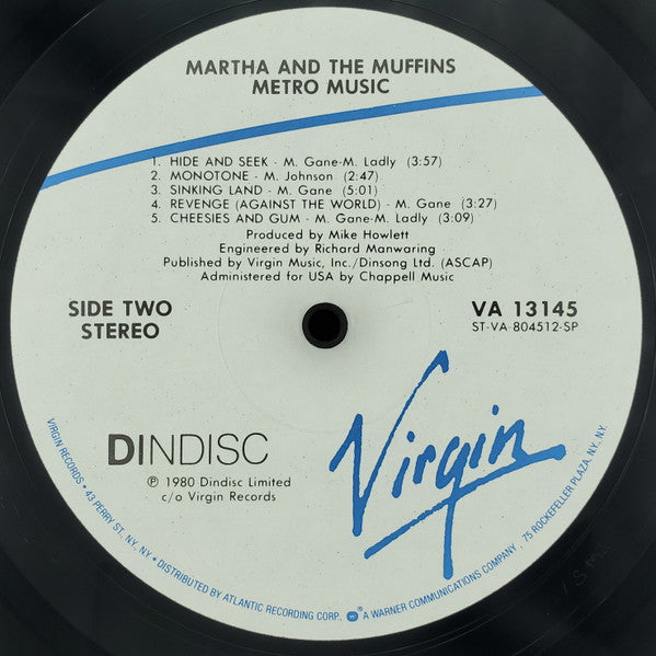 Martha And The Muffins : Metro Music (LP,Album,Stereo)