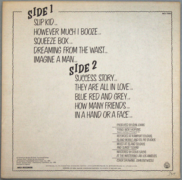 Who, The : The Who By Numbers (LP,Album,Reissue,Repress,Stereo)