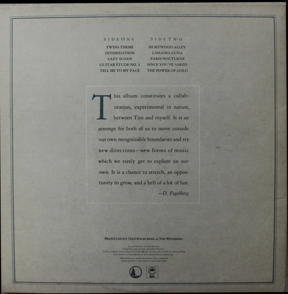 Dan Fogelberg & Tim Weisberg : Twin Sons Of Different Mothers (LP,Album)