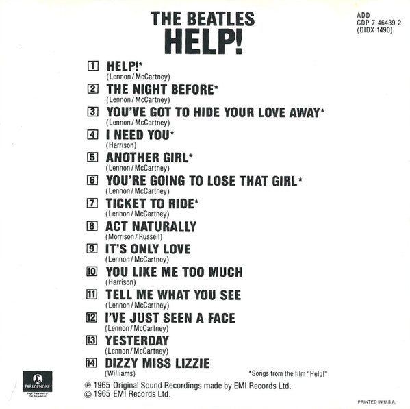 Beatles, The : Help! (Album,Reissue,Remastered,Stereo)