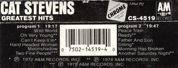 Cat Stevens : Greatest Hits (Reissue,Compilation)