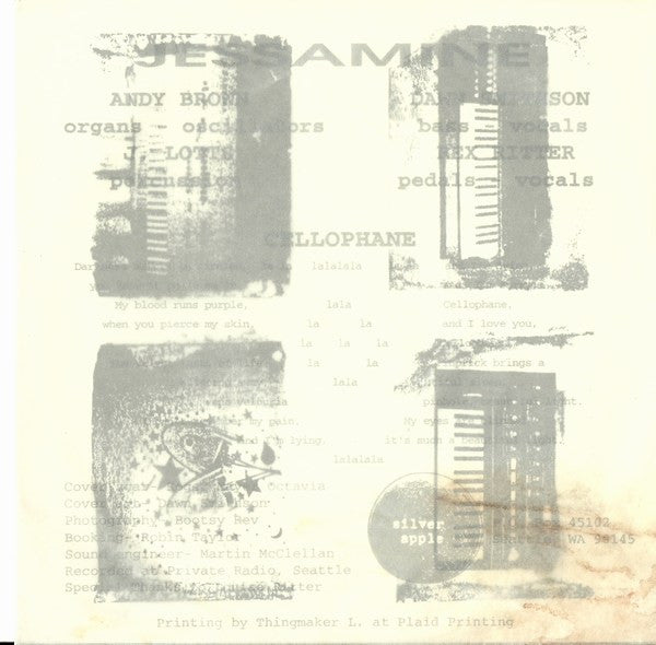 Jessamine : Cellophane / (I'm Not Afraid Of) Electricity (7",33 ⅓ RPM)