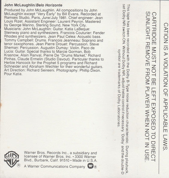 John McLaughlin : Belo Horizonte (Album)