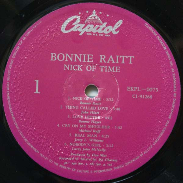 Bonnie Raitt : Nick Of Time (LP,Album,Stereo)