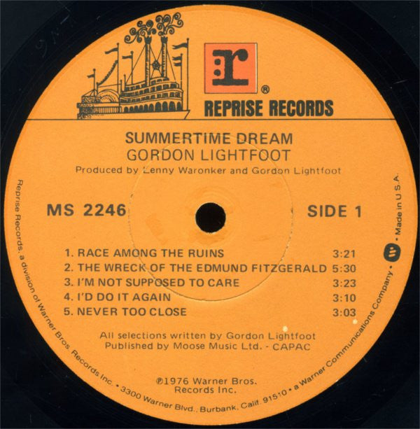 Gordon Lightfoot : Summertime Dream (LP,Album,Stereo)