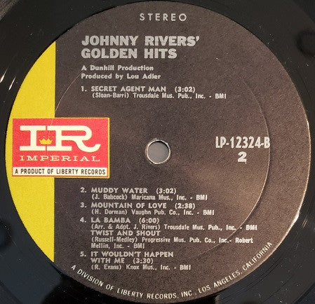 Johnny Rivers : Johnny Rivers' Golden Hits (LP,Album,Compilation,Repress,Stereo)