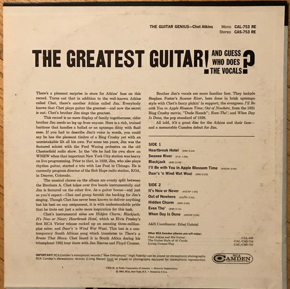 Chet Atkins : The Guitar Genius (LP,Album,Stereo)