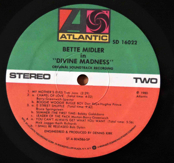 Bette Midler : Divine Madness (LP,Album,Stereo)