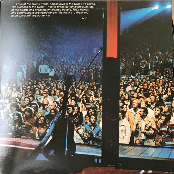 Neil Diamond : Love At The Greek: Recorded Live At The Greek Theatre (LP,Album,Compilation,Stereo)