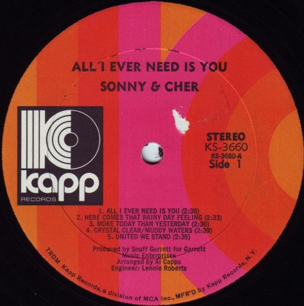 Sonny & Cher : All I Ever Need Is You (LP,Album,Reissue,Stereo)