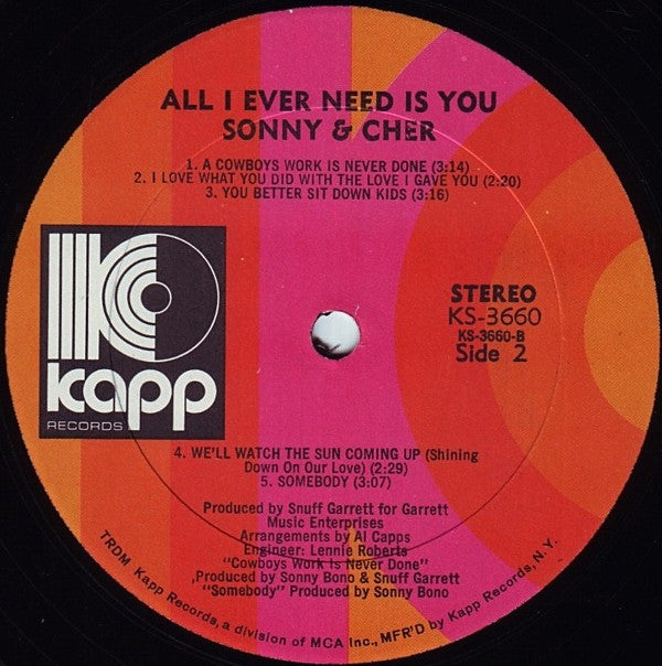 Sonny & Cher : All I Ever Need Is You (LP,Album,Reissue,Stereo)