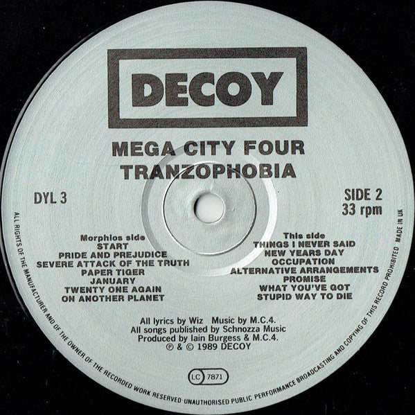 Mega City Four : Tranzophobia (LP,Album)