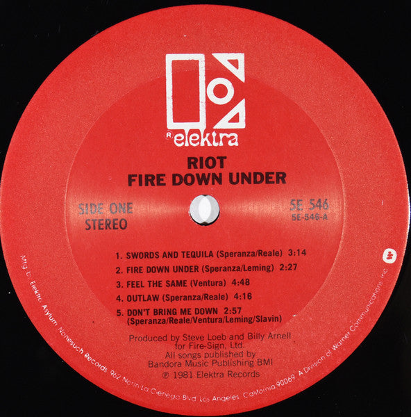 Riot (4) : Fire Down Under (LP,Album,Club Edition)