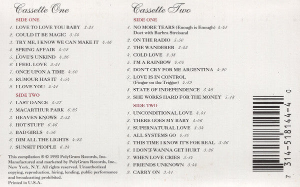 Donna Summer : The Donna Summer Anthology (Compilation)