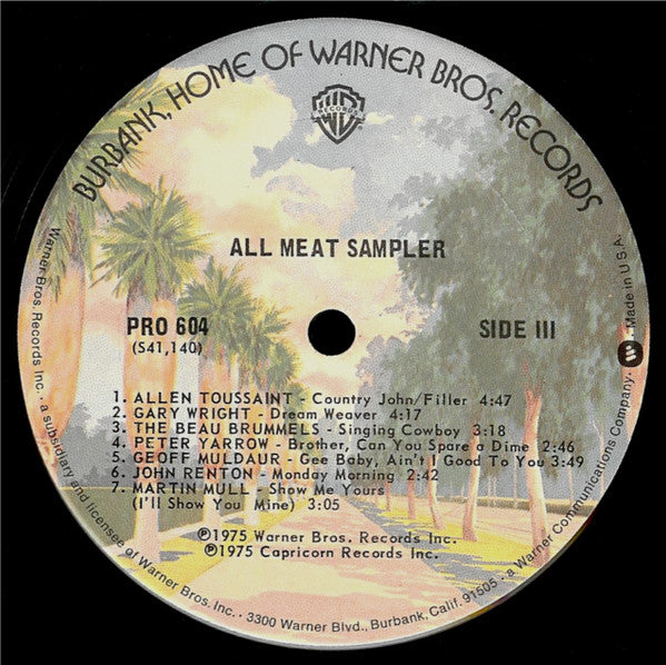Various : Burbank's Finest - 100% All Meat (LP,Compilation,Sampler,Stereo)