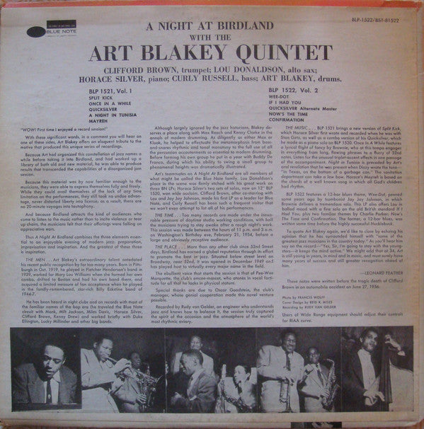 Art Blakey Quintet : A Night At Birdland, Volume 2 (LP,Compilation,Reissue,Stereo)