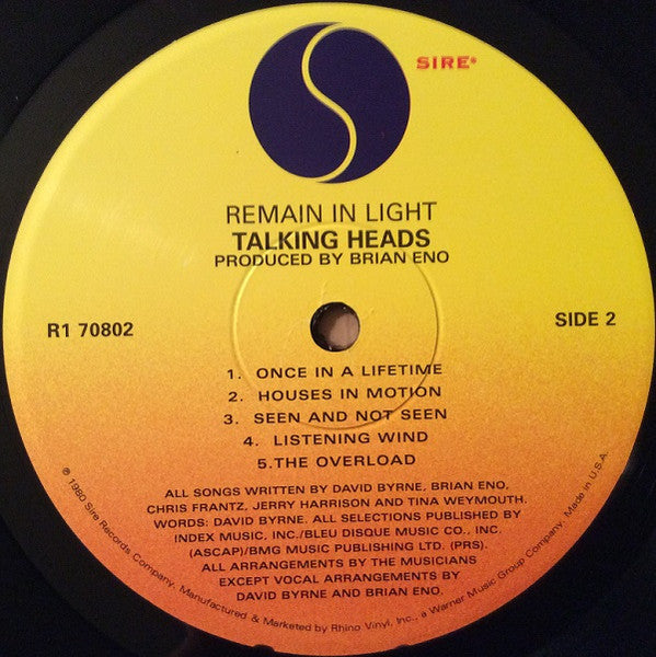 Talking Heads : Remain In Light (LP,Album,Reissue)