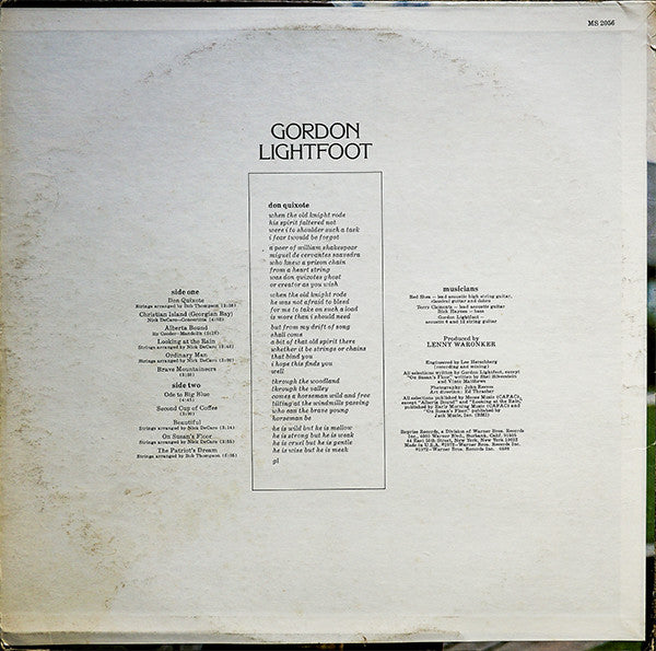 Gordon Lightfoot : Don Quixote (LP,Album)