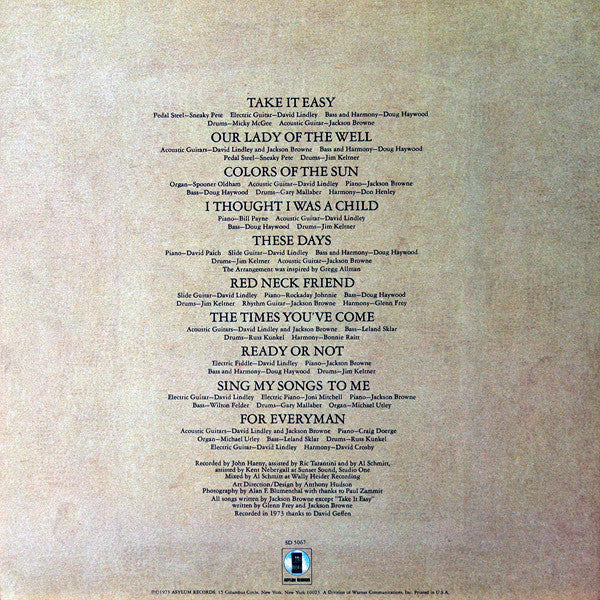 Jackson Browne : For Everyman (LP,Album)