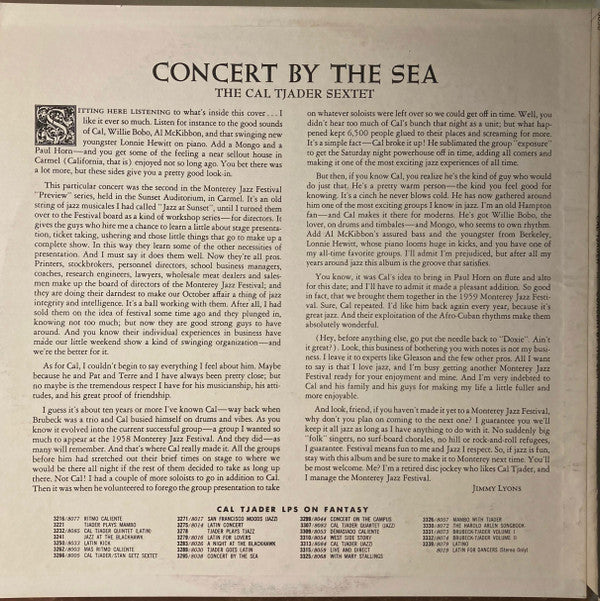 Cal Tjader Sextet : Cal Tjader's Concert By The Sea (LP,Album,Reissue,Stereo)