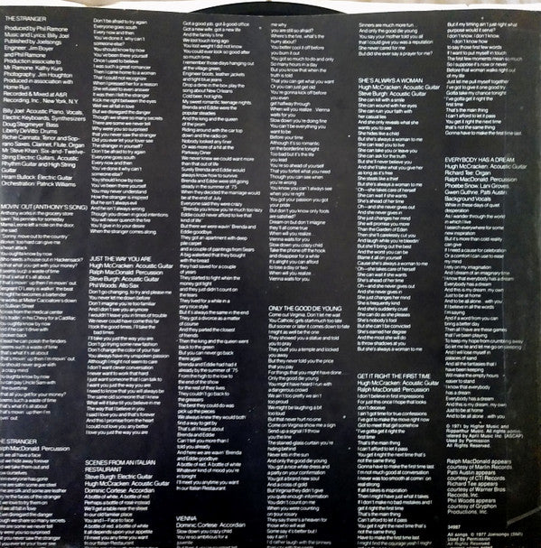 Billy Joel : The Stranger (LP,Album,Stereo)