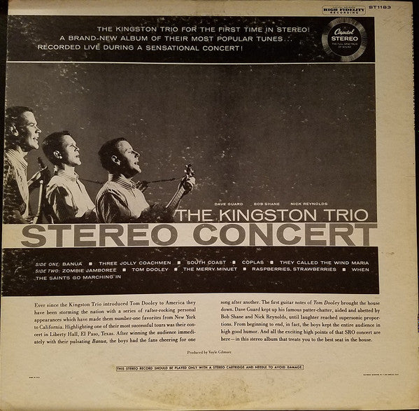 Kingston Trio : Stereo Concert (LP,Album,Stereo)