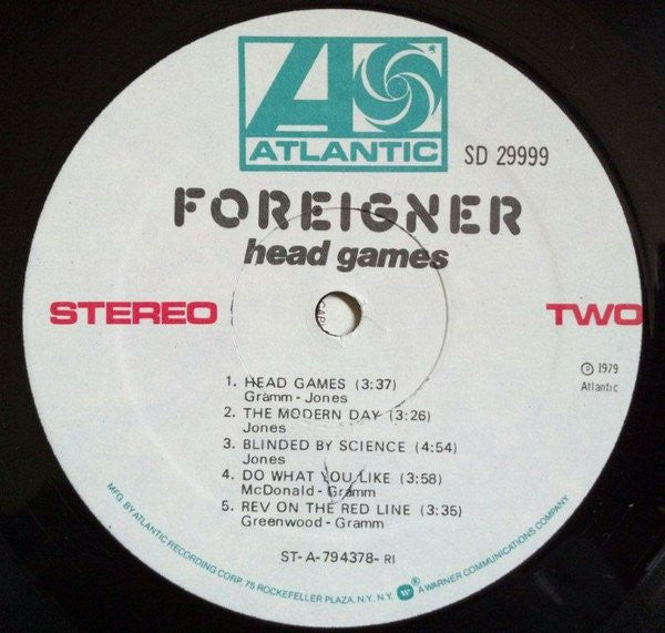 Foreigner : Head Games (LP,Album)
