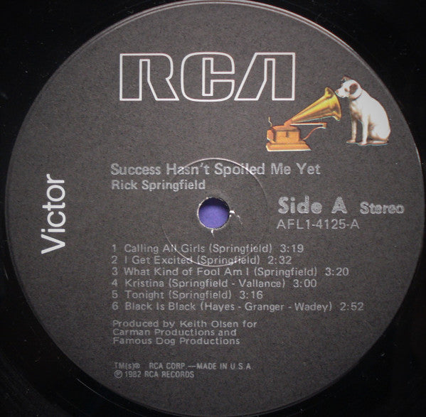 Rick Springfield : Success Hasn't Spoiled Me Yet (LP,Album)