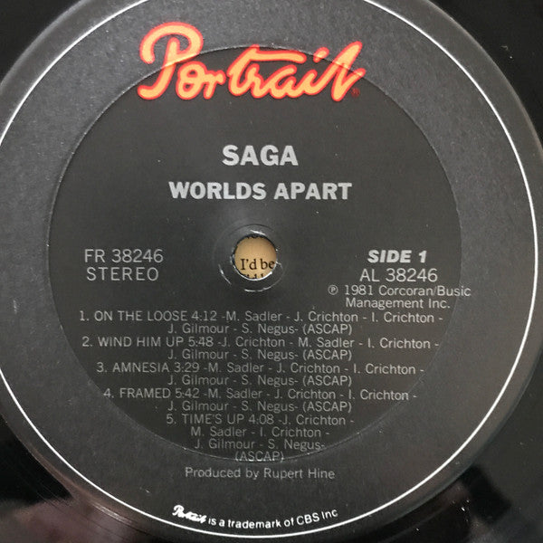 Saga (3) : Worlds Apart (LP,Album,Stereo)