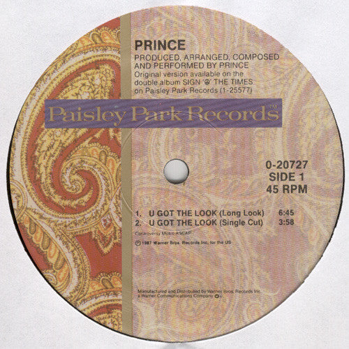 Prince : U Got The Look (12",45 RPM,Maxi-Single)