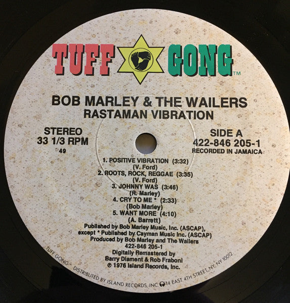 Bob Marley & The Wailers : Rastaman Vibration (LP,Album,Reissue,Remastered)