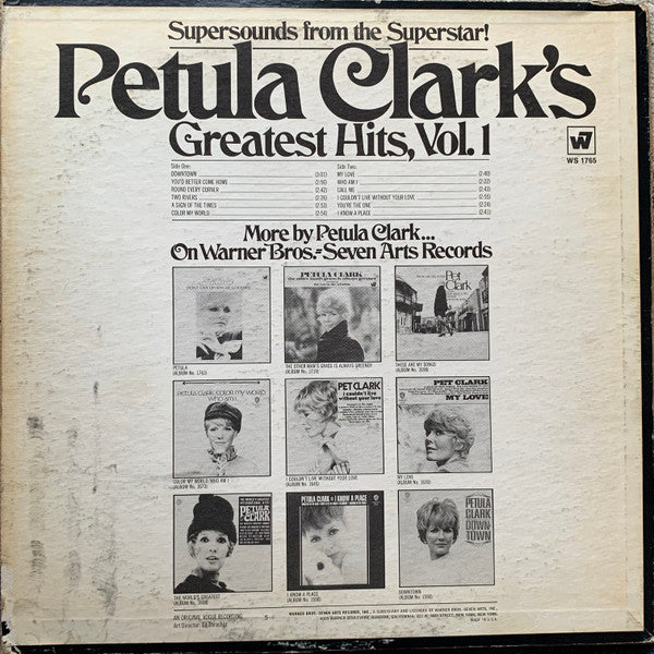 Petula Clark : Petula Clark's Greatest Hits, Vol. 1 (LP,Compilation,Stereo)