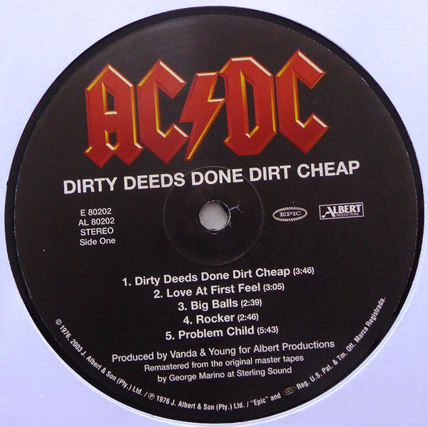 AC/DC : Dirty Deeds Done Dirt Cheap (LP,Album,Reissue,Remastered)