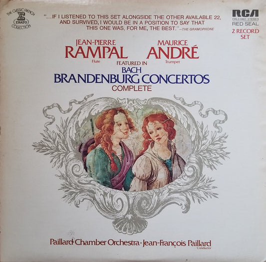 Jean-Pierre Rampal, Maurice André, Johann Sebastian Bach, Orchestre De Chambre Jean-François Paillard, Jean-François Paillard : Brandenburg Concertos Complete (LP,Repress,Stereo)