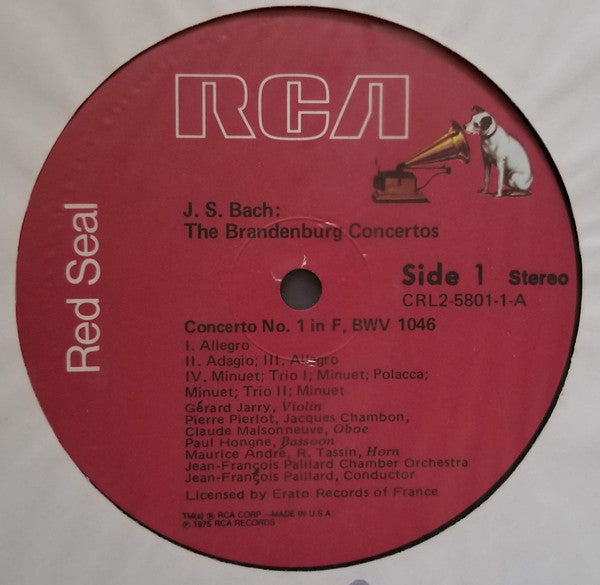 Jean-Pierre Rampal, Maurice André, Johann Sebastian Bach, Orchestre De Chambre Jean-François Paillard, Jean-François Paillard : Brandenburg Concertos Complete (LP,Repress,Stereo)