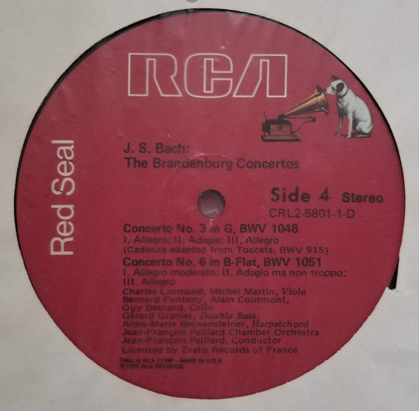 Jean-Pierre Rampal, Maurice André, Johann Sebastian Bach, Orchestre De Chambre Jean-François Paillard, Jean-François Paillard : Brandenburg Concertos Complete (LP,Repress,Stereo)