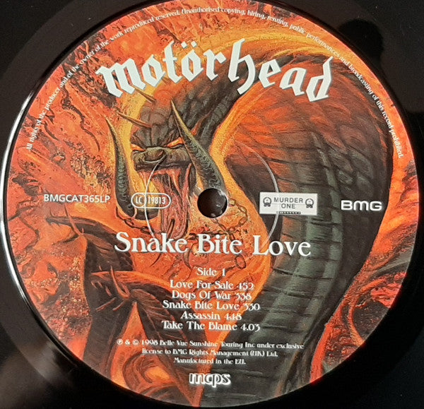 Motörhead : Snake Bite Love (LP,Album,Reissue)