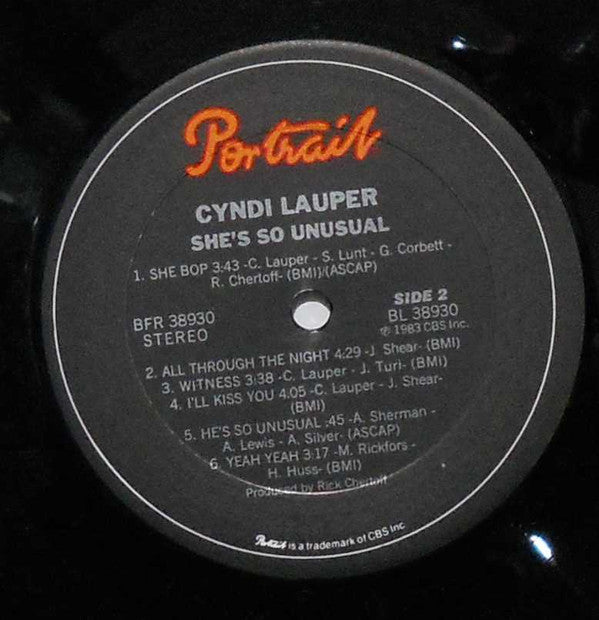 Cyndi Lauper : She's So Unusual (LP,Album,Stereo)