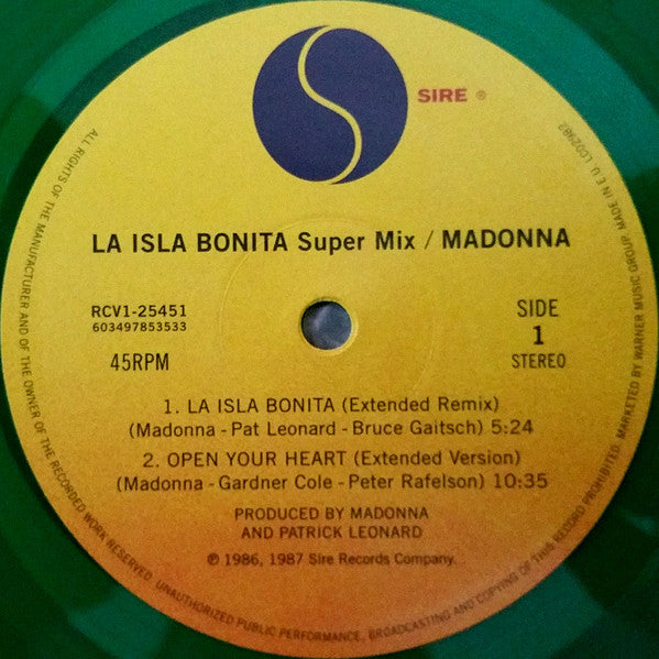 Madonna : La Isla Bonita - Super Mix (12",45 RPM,Maxi-Single,Limited Edition)