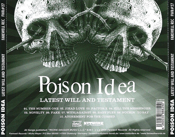 Poison Idea : Latest Will And Testament (Album)