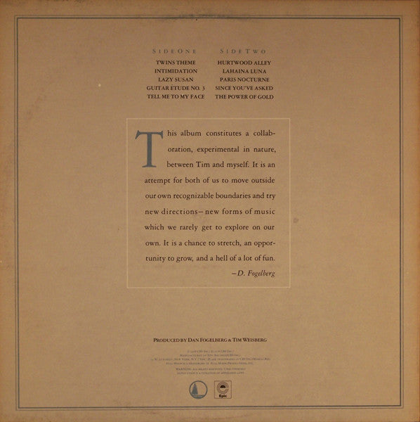 Dan Fogelberg & Tim Weisberg : Twin Sons Of Different Mothers (LP,Album)