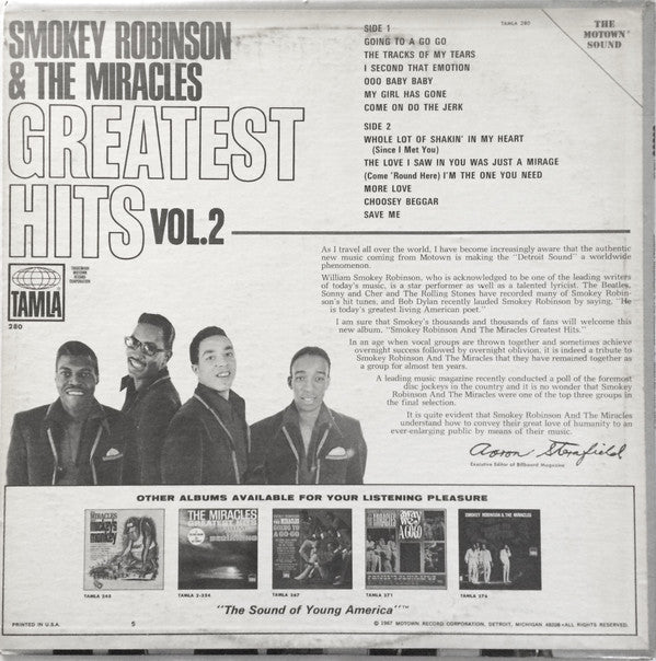 Miracles, The : Greatest Hits Vol. 2 (LP,Album,Compilation,Stereo)